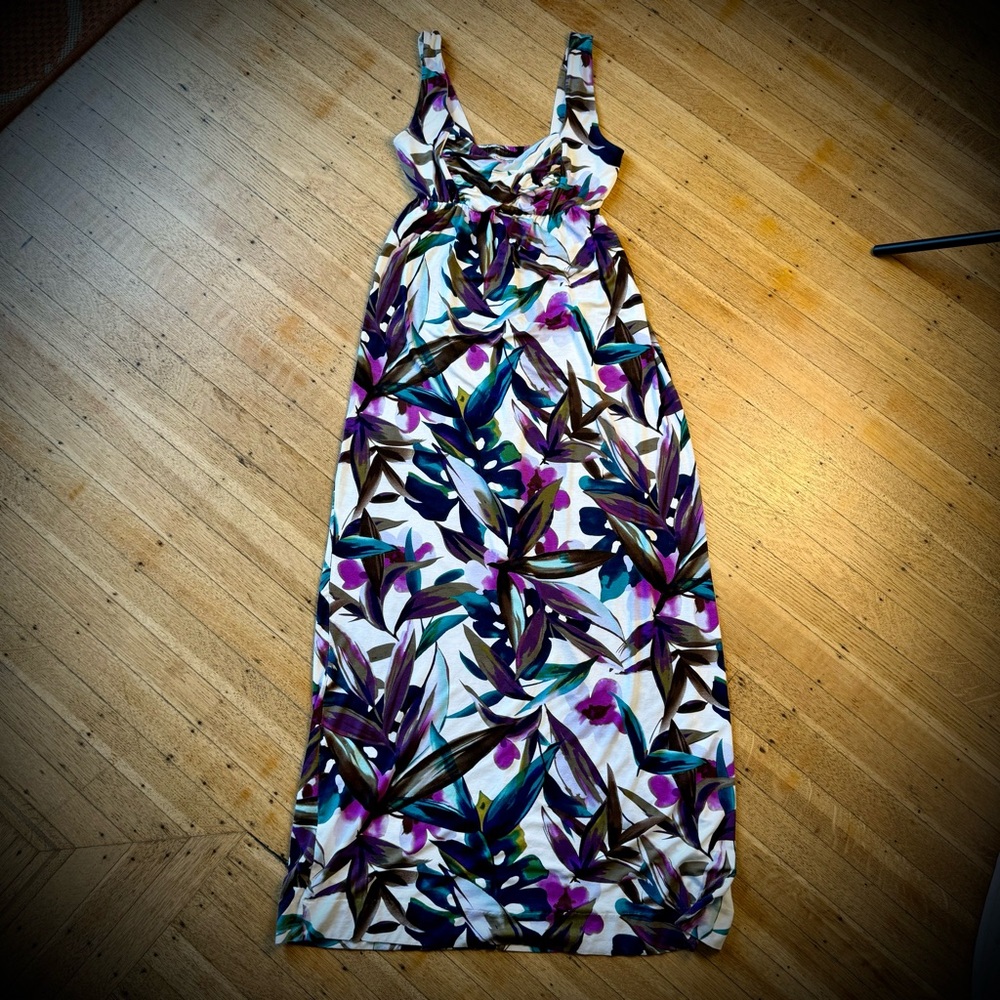 NY & Co Vibrant Floral Maxi Dreas, XS/S, Beach, Vacation & Summer, Tropical